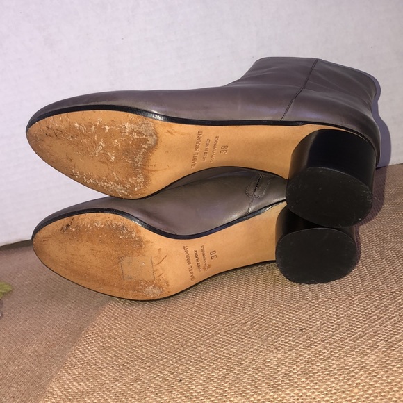 Isabel Marant sz 38 Gray Leather Booties Round Heel Made in Italy 🇮🇹 like NEW - Picture 6 of 9